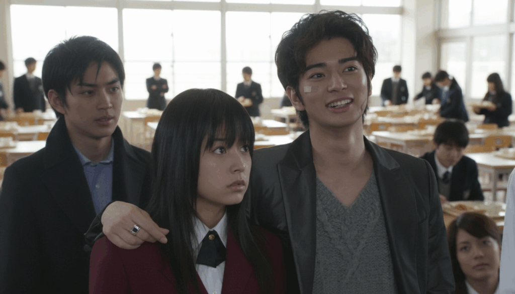 Hana Yori Dango (Boys Over Flowers) é um clássico com múltiplas adaptações. Cena de Hana Yori Dango, com os protagonistas Tsukasa Doumyouji e Makino Tsukushi.