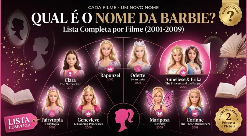 qual é o nome da barbie em cada filme