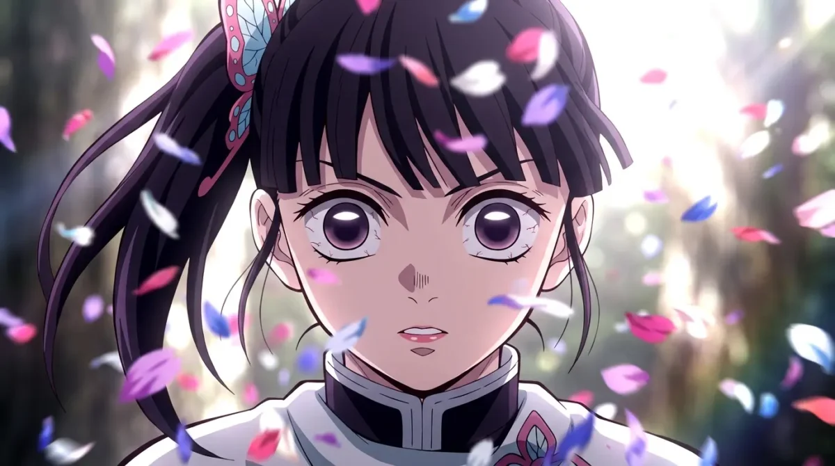 Kanao Tsuyuri: Tudo sobre a Sucessora da Hashira do Inseto de Demon Slayer 3 Kanao Tsuyuri usando Visão Floral Constante com olhos dilatados em Demon Slayer