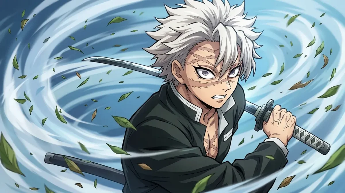 Sanemi Shinazugawa segurando Genya moribundo em reconciliação final em Demon Slayer