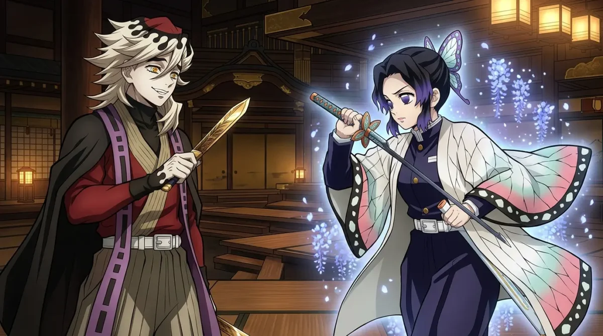 Shinobu Kocho enfrentando Doma com veneno de glicínia em Demon Slayer